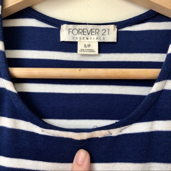 Forever 21 Essentials Navy Striped Dress SP - Picture 5 of 7